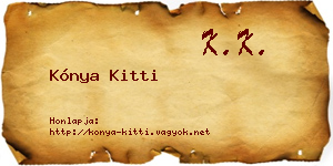 Kónya Kitti névjegykártya